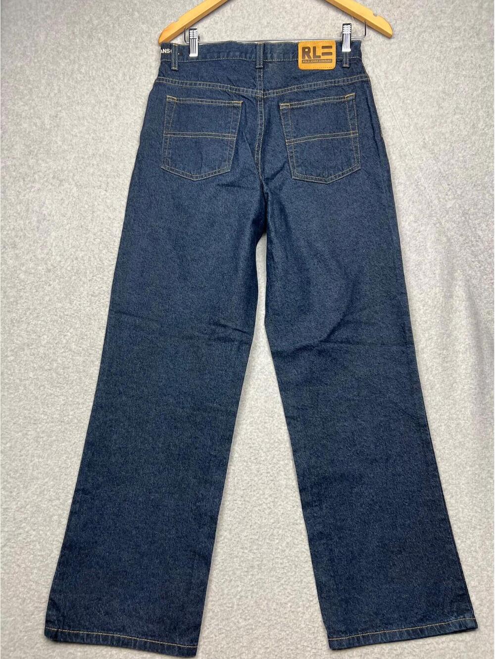 y2k 90s Polo Ralph Lauren Jeans Boys 18 Blue Straight Leg Cotton Classic Med Was